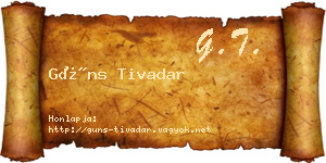 Güns Tivadar névjegykártya